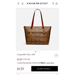 Coach Gallery Tote in Signature Canvas